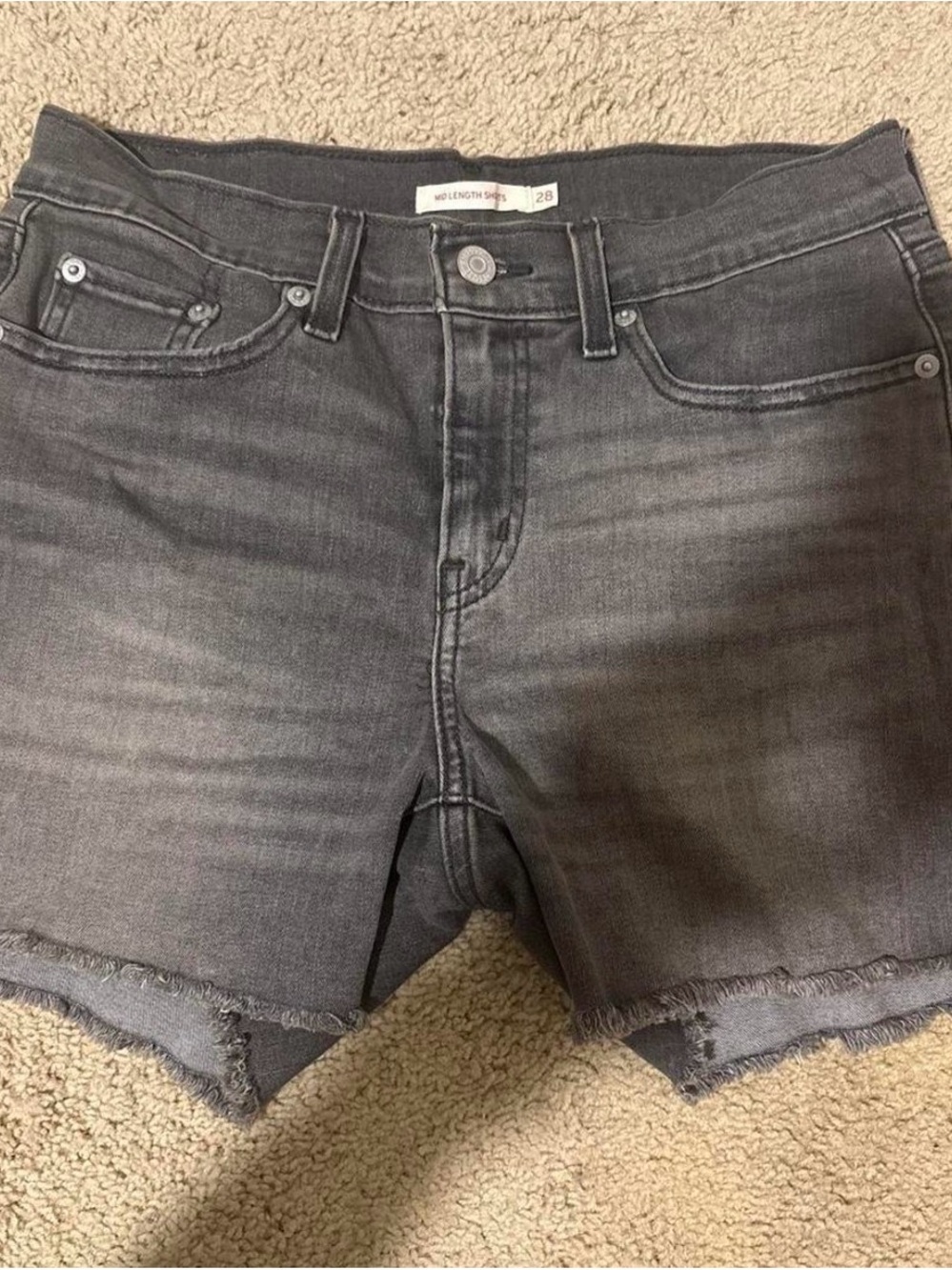 Levi's Black Washed Cutoff Denim Shorts